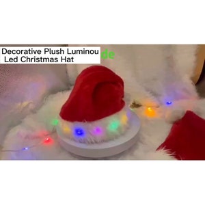 Christmas Hat LED Light Plush Children's Adult Christmas Decorations Christmas Supplies Luminous Santa Hat Home Decoracion image 6