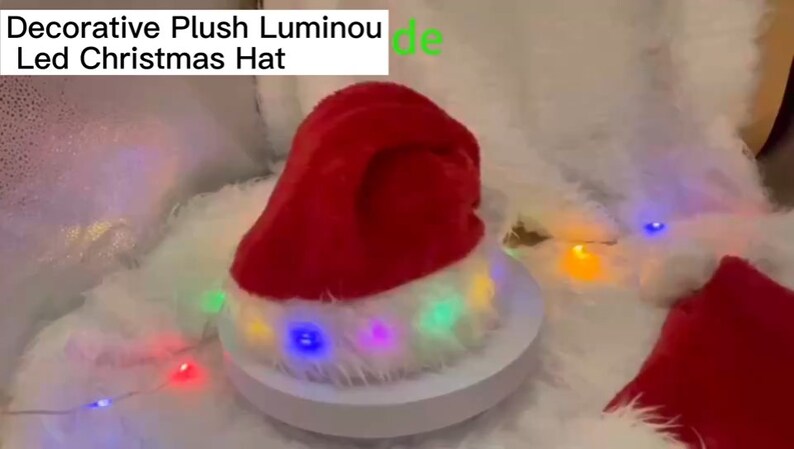 Christmas Hat LED Light Plush Children's Adult Christmas Decorations Christmas Supplies Luminous Santa Hat Home Decoracion image 7