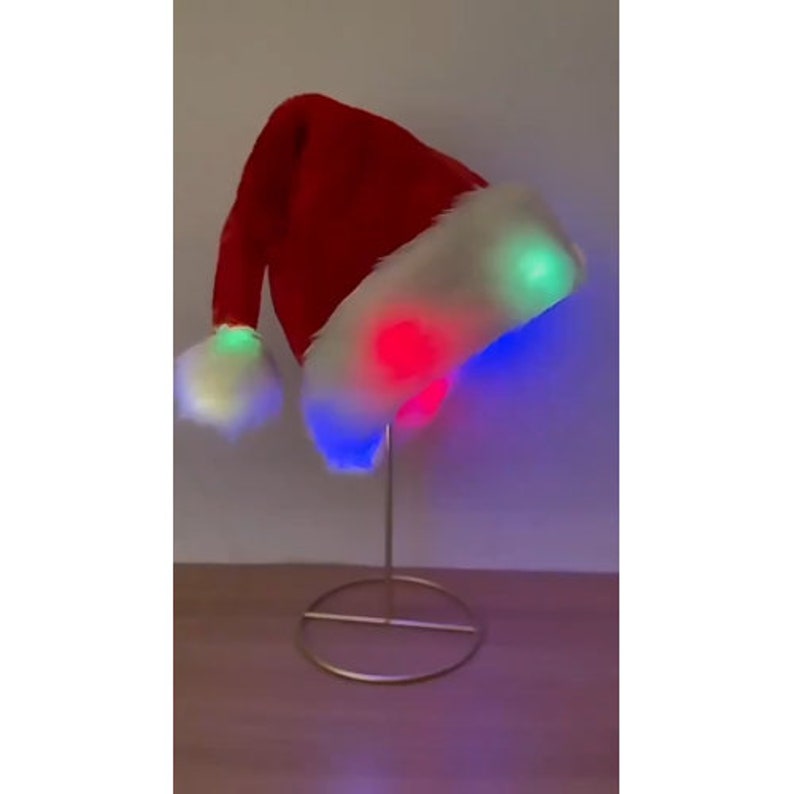 Christmas Hat LED Light Plush Children's Adult Christmas Decorations Christmas Supplies Luminous Santa Hat Home Decoracion image 2