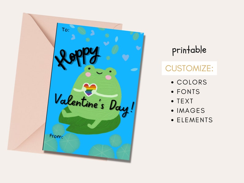 Printable Valentine Cards For Kids Instant Download Valentine s Day Cards Canva Editable