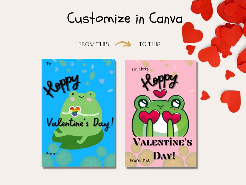 Printable Valentine Cards For Kids Instant Download Valentine s Day Cards Canva Editable