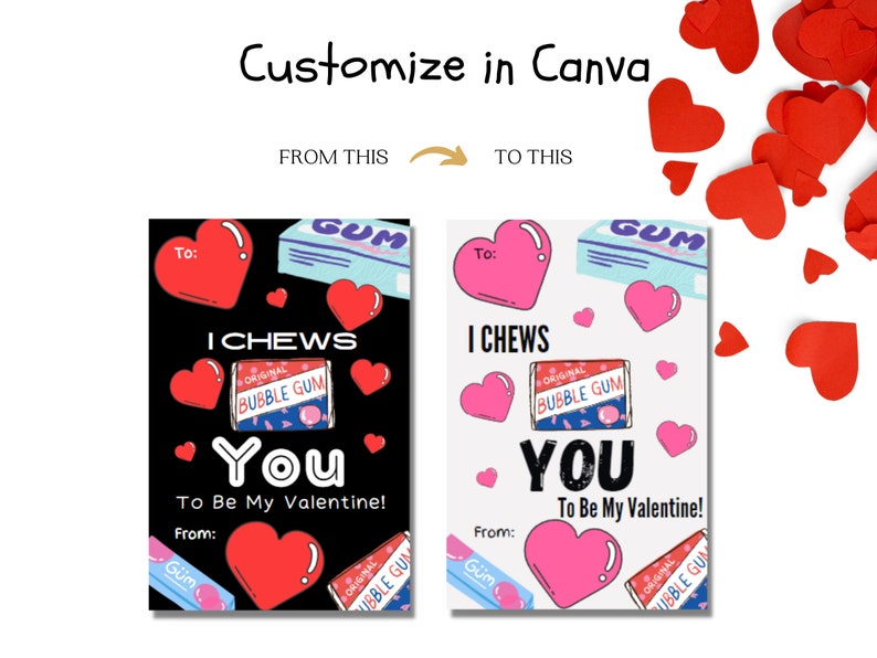 Printable Valentine Cards For Kids Instant Download Valentine s Day Cards Canva Editable