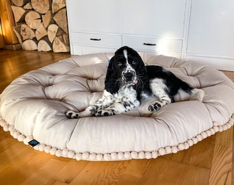 Custom Dog Bed For Large Dogs - Custom Round Dog Bed -  dog bed for couch - small dog bed -