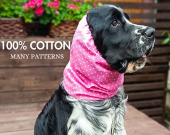 Custom pet hoodie | Cotton Snood for Dogs | Dog Ear Protector | Cavalier Cocker Springer Spaniel Seter Snood | Ears Muffs
