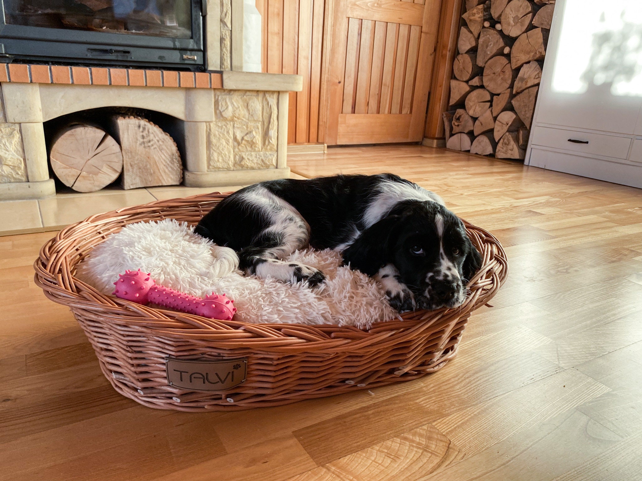 Rattan Dog Bed With Cushion - Wicker Dog Bed With Personalization - Dog ... - Rattan Furniture Dog Approved