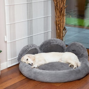 Fluffy Paw Dog Bed | Big Cat Pet Sofa Couch | Removable Washable Cushion | Warm Cosy Dog Couch | Easy to Clean | Pet Gifts |  Large Small
