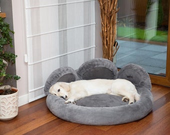 Fluffy Paw Dog Bed | Big Cat Pet Sofa Couch | Removable Washable Cushion | Warm Cosy Dog Couch | Easy to Clean | Pet Gifts |  Large Small
