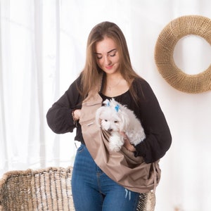 Travel Dog Sling Carrier with pocket | COLORS | up to 5kg / 11 IBS | Gift for dog Durable Backpack | Puppy Cat Sling | Small Pet Carrier Bag