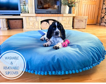 Customized Dog Bed Cover - Pet bed for dogs Cover - Round Pillowcase  -  custom dog bed - dog bed large dogs