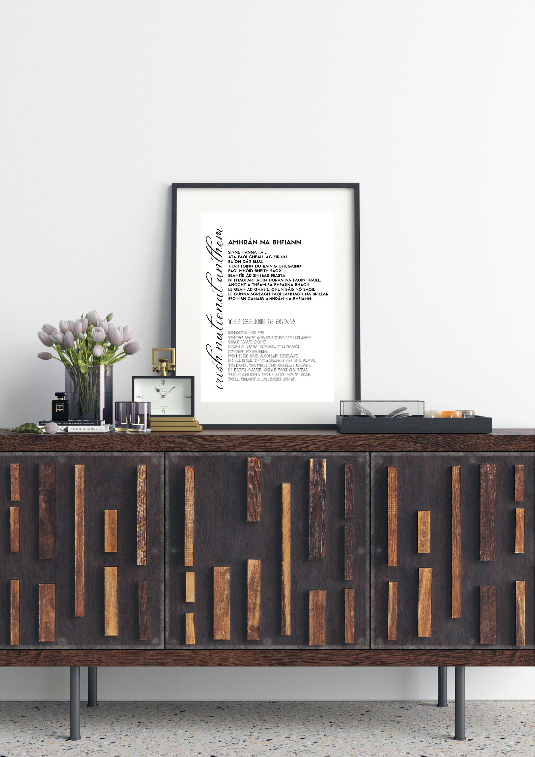 Irish National Anthem Lyrics Poster Amhrán Na Bhfiann the Soldiers Song