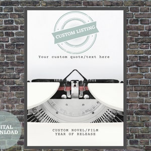 Custom Quote / Your favorite TV, Movie or Novel quote in Vintage Typewrite style - Read Description!