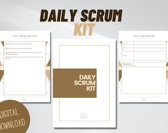 Agile scrum daily scrum kit | daily scrum meeting guide | Project management daily scrum checklist | daily scrum report