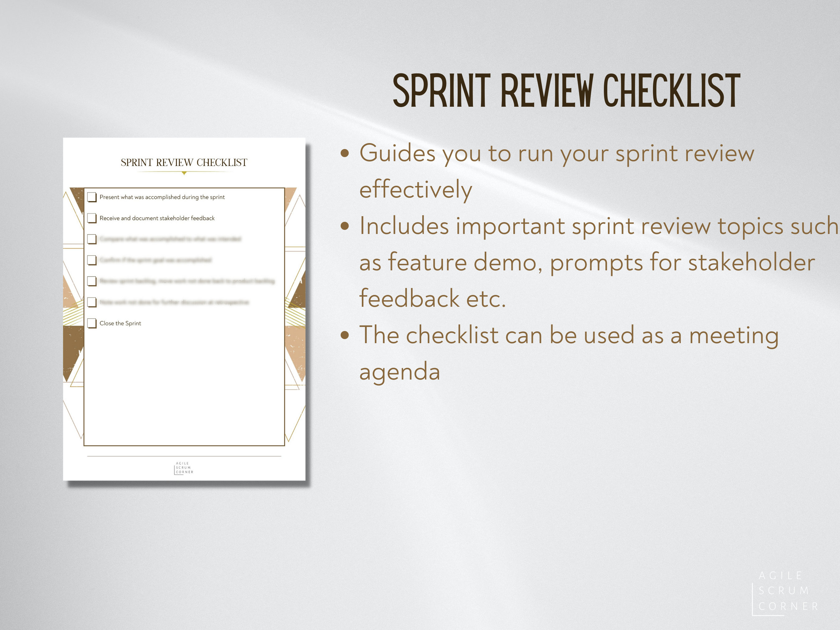 Agile Scrum Sprint Review Kit Sprint Review Meeting Guide Project