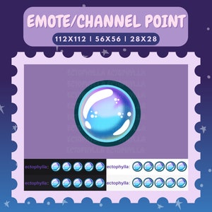 galaxy bubble channel point icon/emote | blue, kawaii, twitch, discord, youtube
