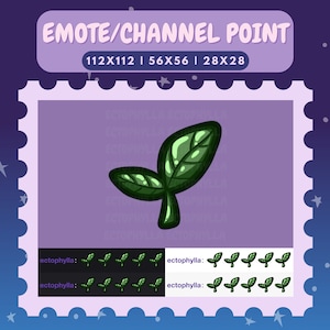 Icône de point de canal de germination de plante/émoticône | feuille, mignon, kawaii, vert, plantes, arbres, nature, twitch, discorde, youtube