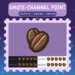 coffee beans channel point icon/emote | brown, coffee, bean, latte, twitch, discord, youtube