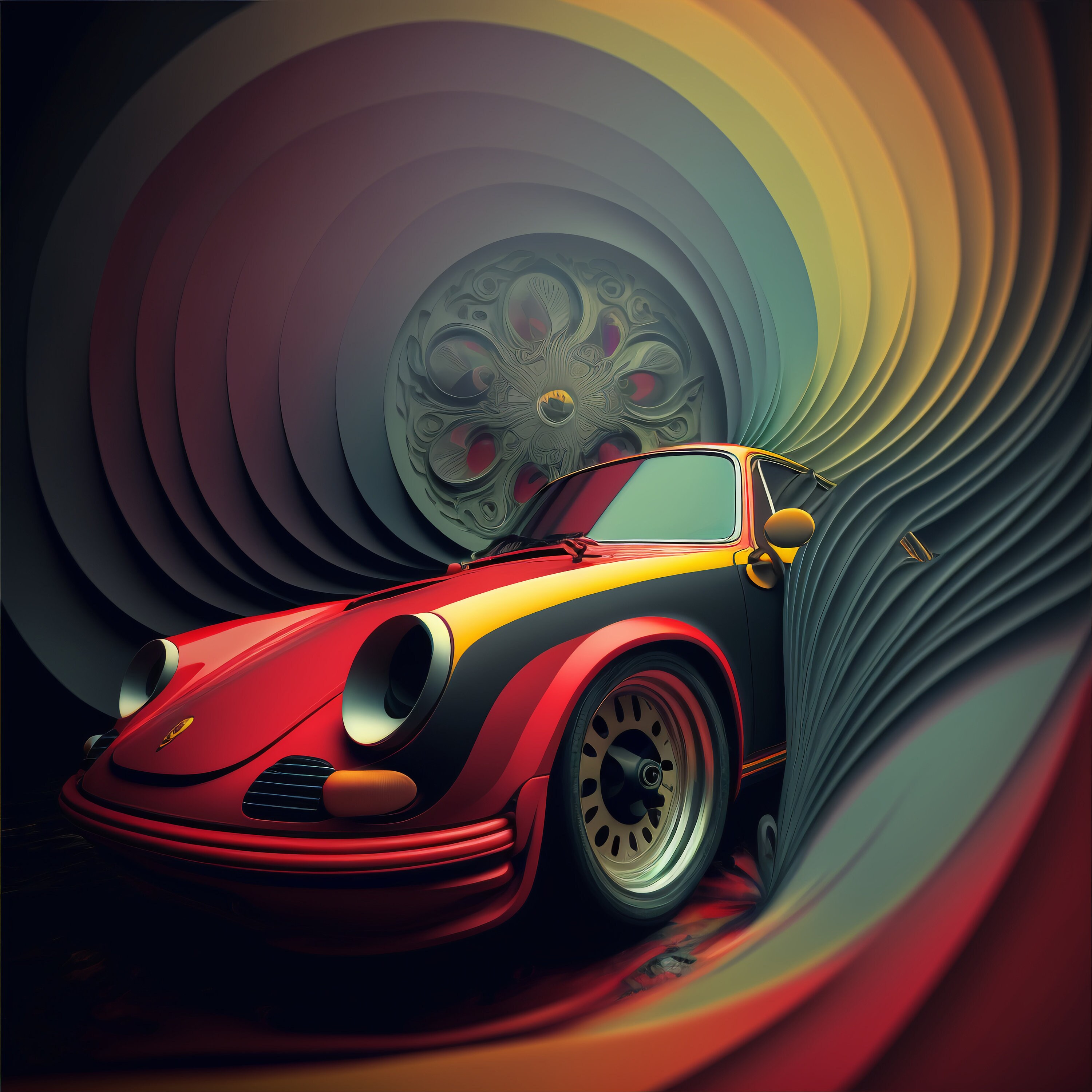 Porsche 911 Digital Art Download, Porsche Car Instant Downloadable