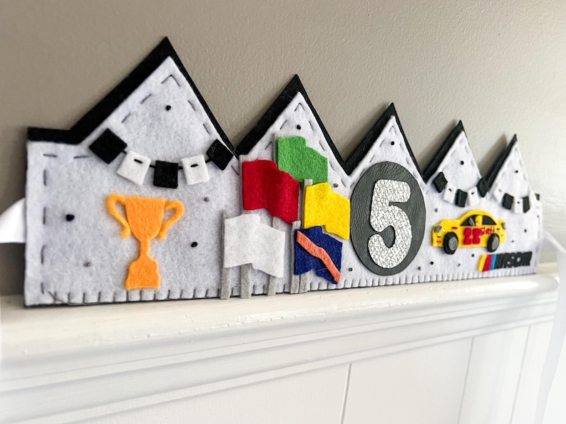 Felt Racing Flag Felt Birthday Crown NASCAR - Etsy