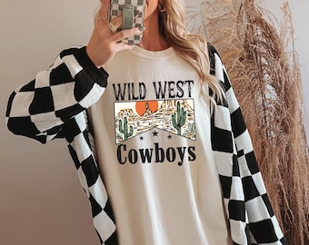 Wild West Cowboys Graphic Tee | Comfort Colors® Western Shirt | Vintage Rodeo Cowboy T-Shirt