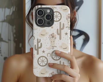 Western Cactus Tough Phone Case | Cowgirl Rodeo Design