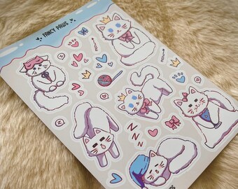 Kawaii Persian Cat Sticker Sheet | Cute Planner Stickers