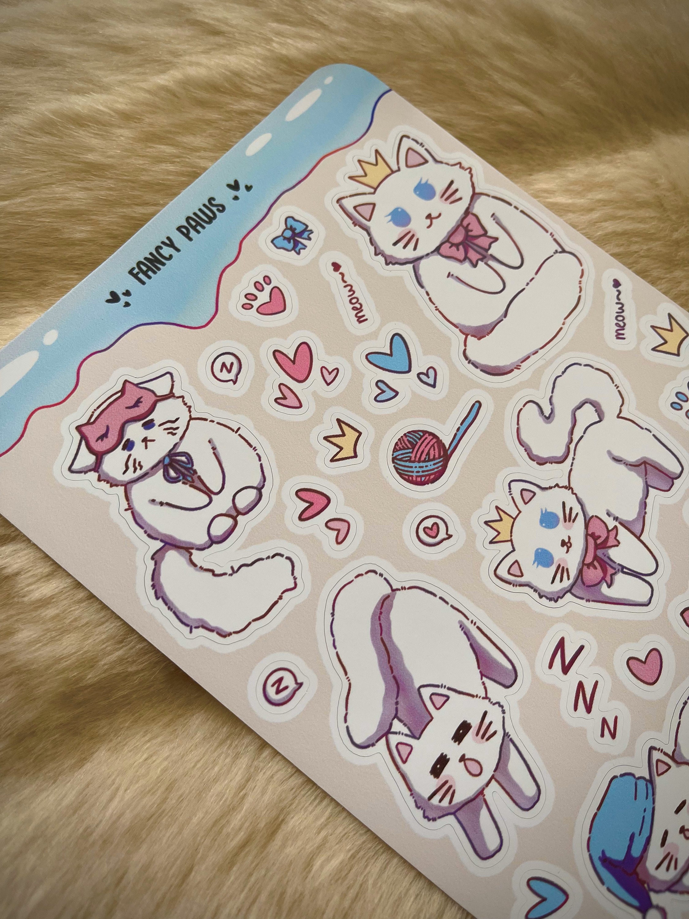 Kawaii Persian Cat Sticker Sheet | Cute Cat Stickers for Journaling ...