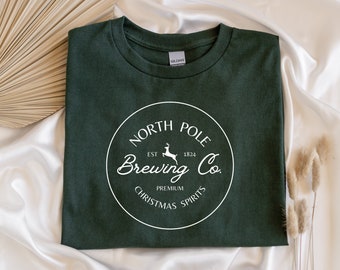 Brewing Co North Pole Shirt, Christmas Shirts for Women, Christmas Shirt, Holiday Shirt, Winter Shirt, Christmas Shirt