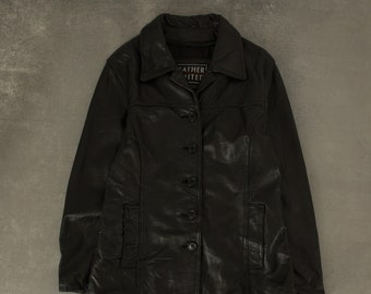Vintage Leather Jacket Medium Black