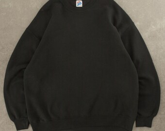 Vintage 1990s Blank Sweatshirt USA Made XL Black