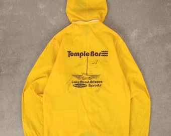 Vintage 70er Jahre Temple Bar Regenjacke mit Kapuze, klein Gelb