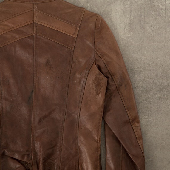 Vintage Y2K Italian Leather Motorcycle Jacket Ita… - image 7
