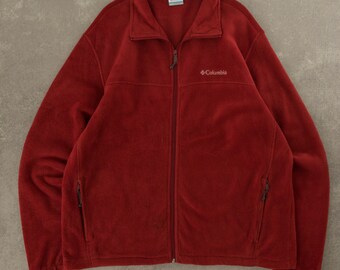 Vintage Columbia Full Zip Fleece XL Rot