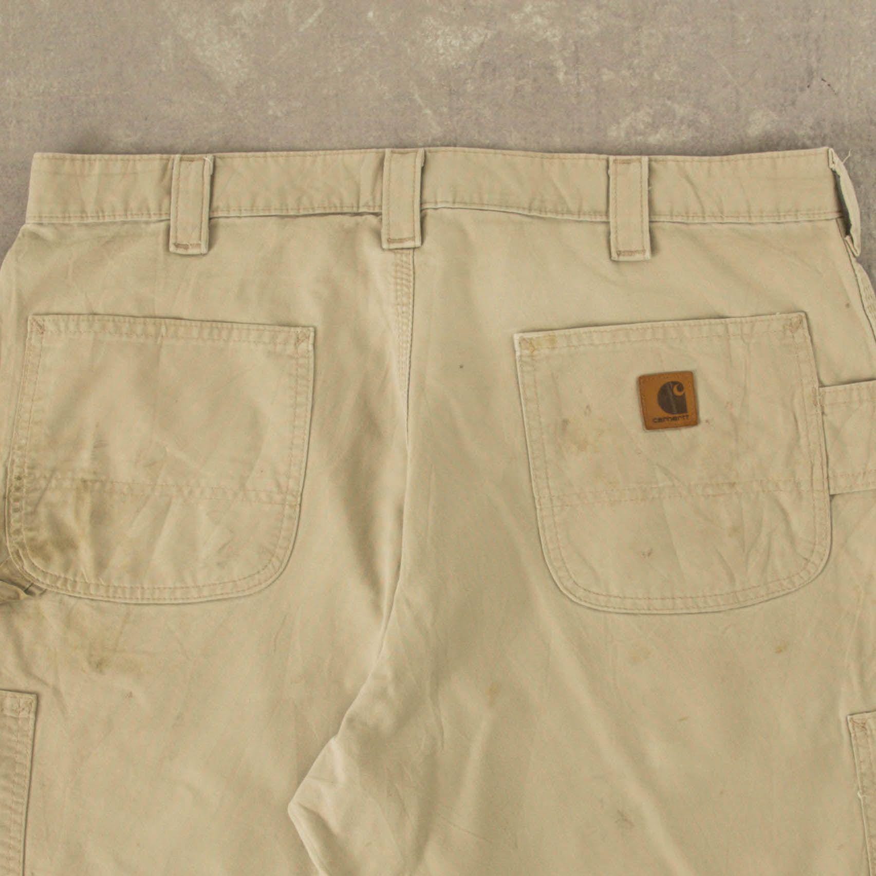 パンツ 90s Carhartt Mexico made painter shorts Vintage 90s Carhartt Carpenter Painters Biege Orange Faded