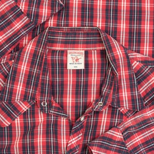 True Religion Vintage Checked Western Shirt XX-Large Men's Red Americana image 5