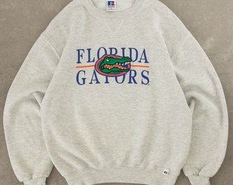 Vintage 1990er Russell Athletic Florida Gators Sweatshirt Klein Grau