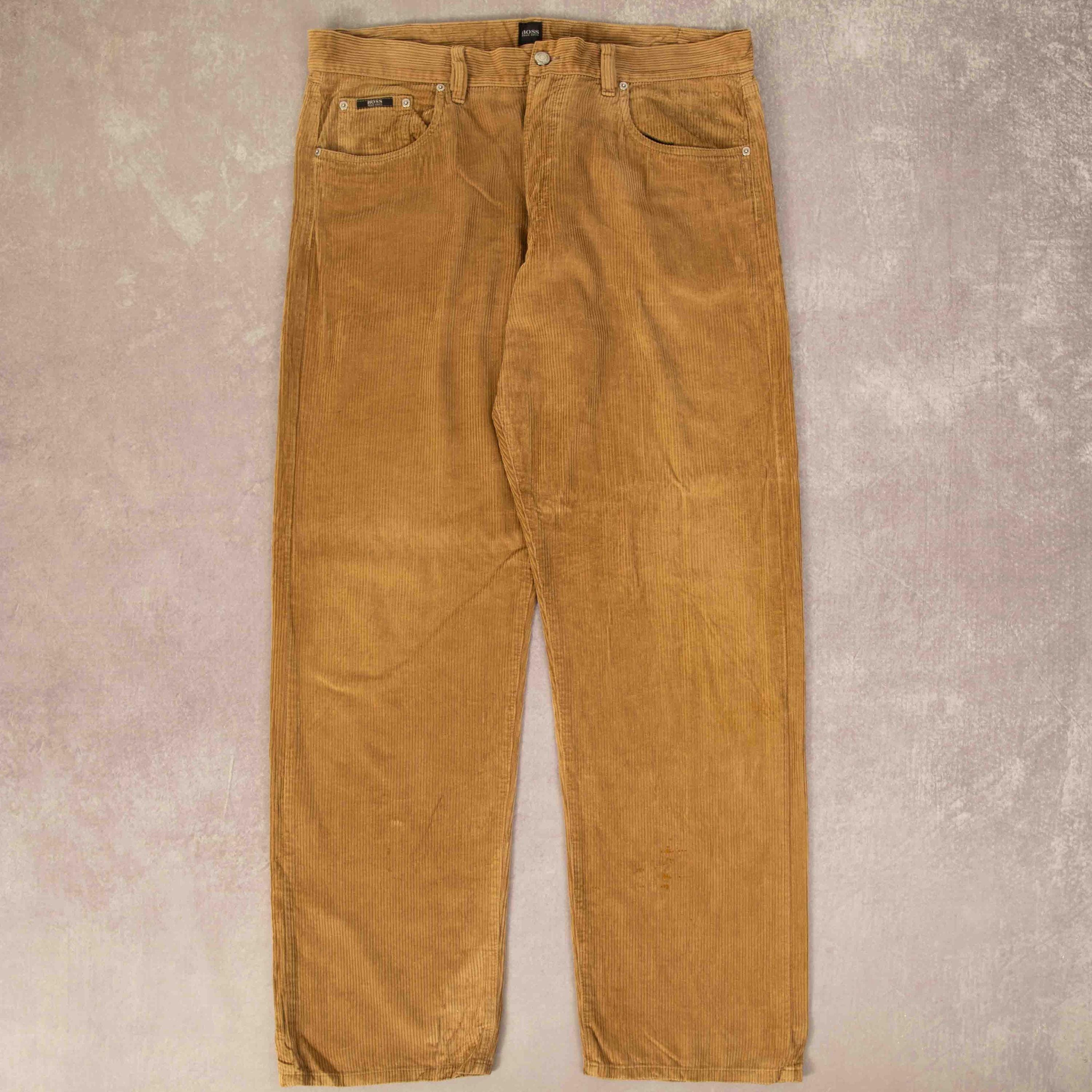 Vintage Hugo Boss Jumbo Cord Trousers W36 L34 Men's Light