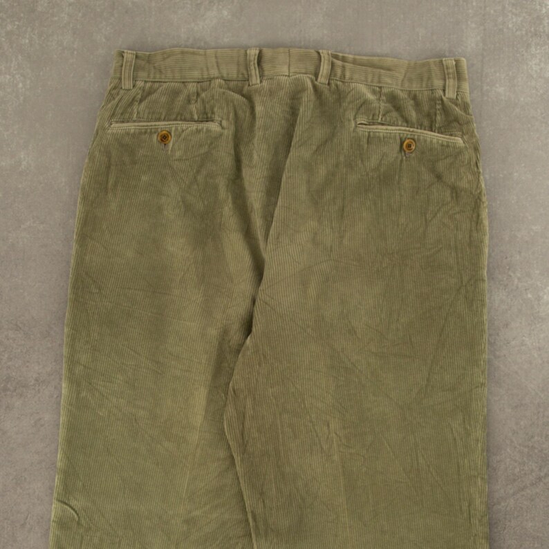 Vintage Jumbo Cord Trousers W33 L27 Green image 4