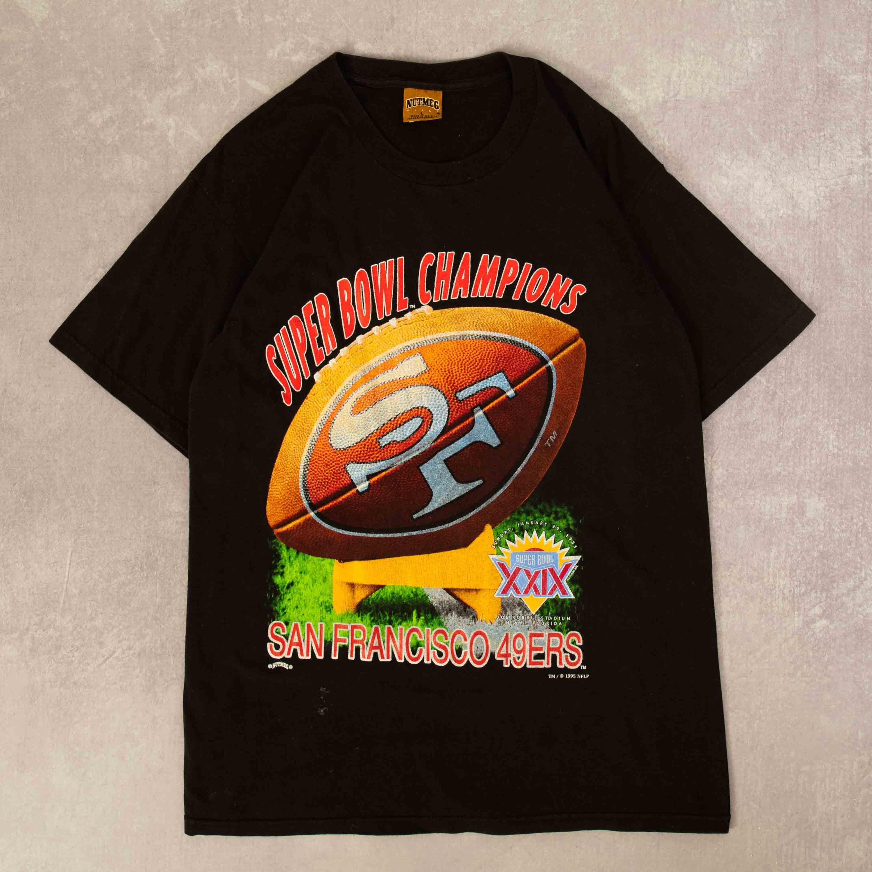 Vintage 90s Nutmeg 49ers Super Bowl Xxiv Champions Graphic T-shirt