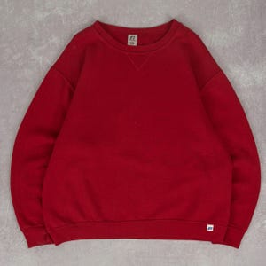 トップス 80s~ Russell Athletic sweat shirt USA Vintage 80's Russell Athletic USA Made Solid RED Crewneck