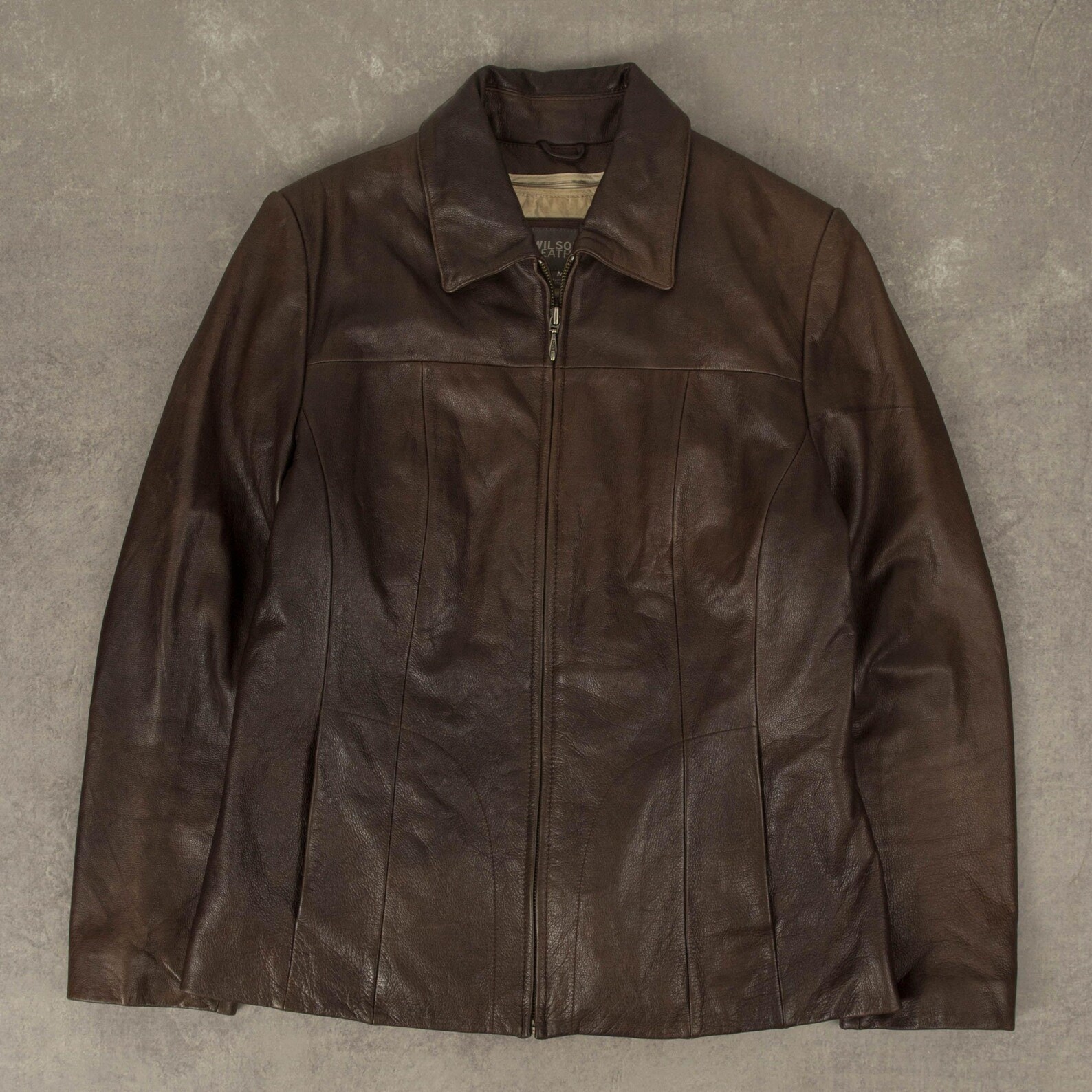 90s Coffee Leather Jacket (M)