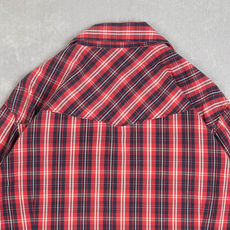 True Religion Vintage Checked Western Shirt XX-Large Men's Red Americana image 4