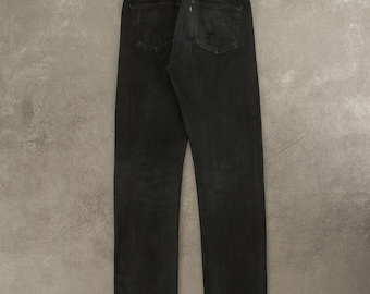Vintage Levi's 501 Distressed Jeans W31 L35 Black