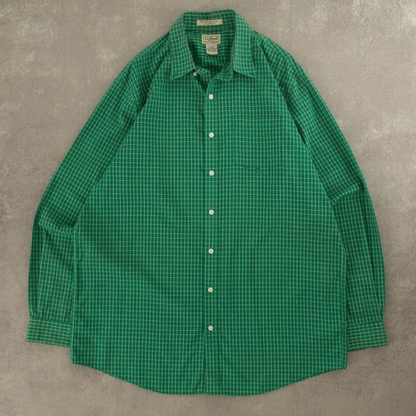 Vintage L.L.Bean Checked Shirt Large Green