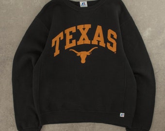 Vintage Russell Athletic Texas Longhorns Sweatshirt Small Black