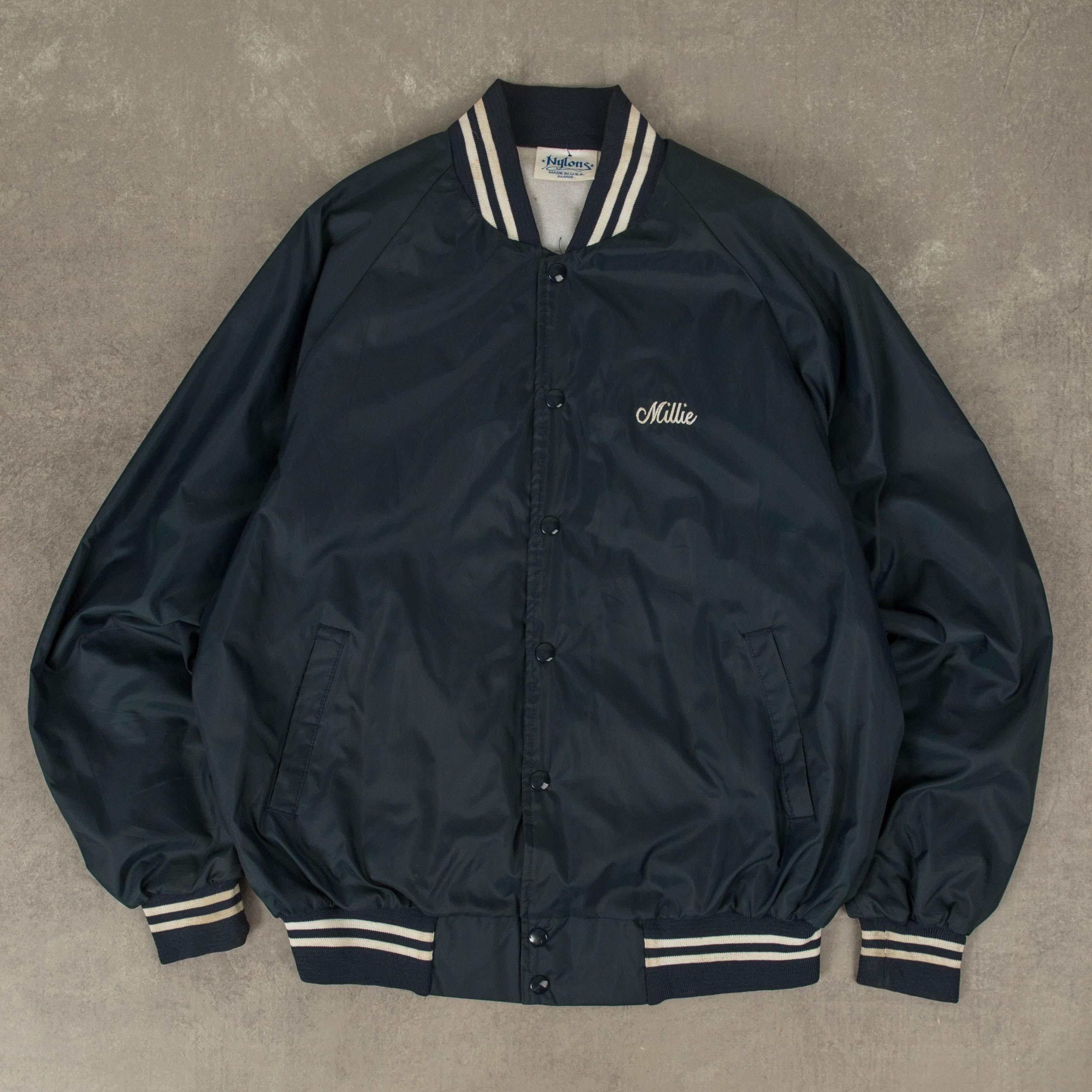 Vintage 90s St. Francis Xaviers Nylon Bomber Jacket XL Womens Blue