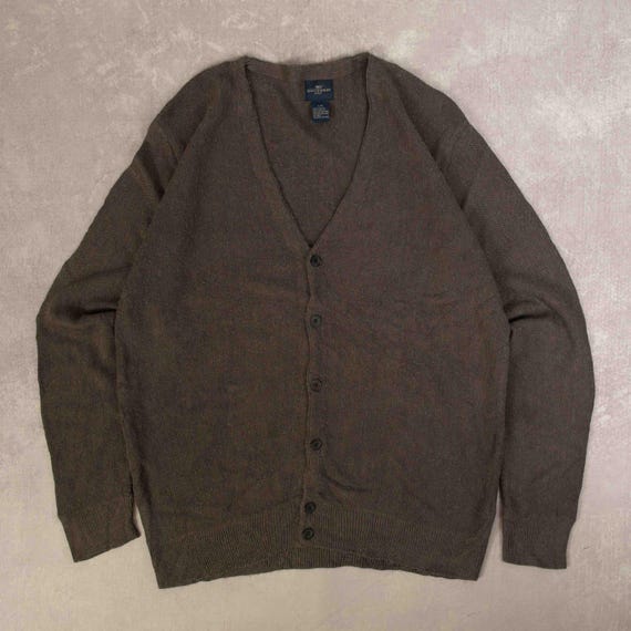 Vintage 90s Dockers Knitted Cardigan L Acrylic Made in Hong Kong