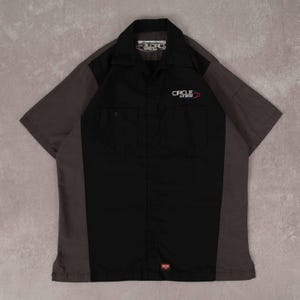 Camisa de trabajo Red Kap Vintage Cicle Air Group, talla grande para hombre, color negro.