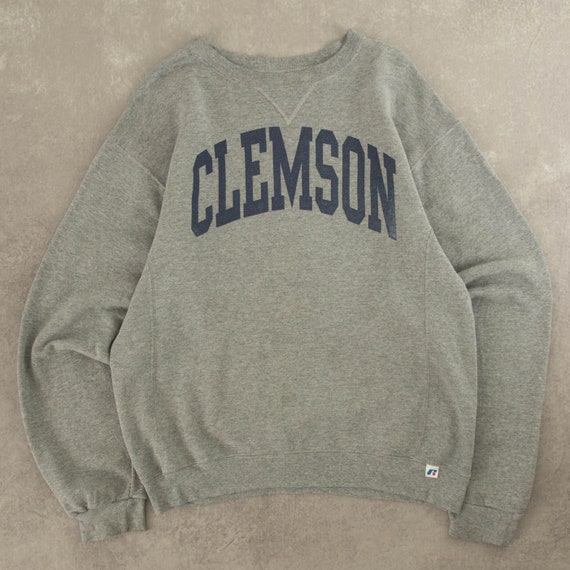 Vintage Russell Athletic Clemson Sweatshirt Medium Grey Etsy