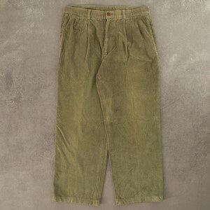 Vintage Jumbo Cord Trousers W33 L27 Green image 1