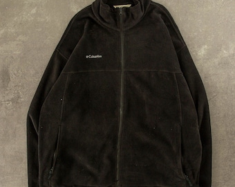 Vintage Columbia fleece met volledige ritssluiting XXL zwart